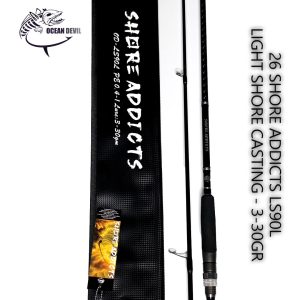 המקל המושלם לדיג ז'רז'ור - OCEAN DEVIL SHORE ADDICTS LS9OL - Light Shore Casting Rod 3-30GR